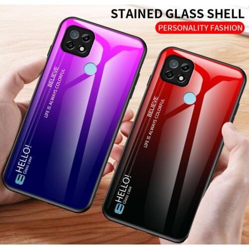 Luxury Gradient Tempered Glass Phone Case For Realme C21 Back Cover Hard Armor Bumper For OPPO Realme C21 C 21 6.5'' RealmeC21