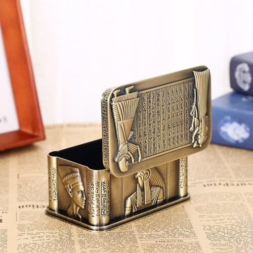 New High-end Jewelry Box European Metal Small Convenient Desktop Ring Box Wedding Creative Storage Box Gift Storage Box Storage