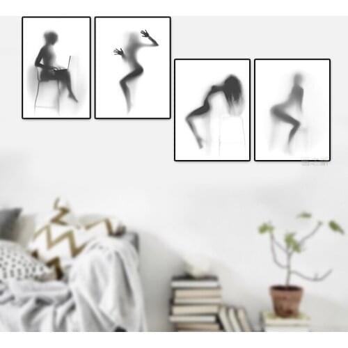 Nordic Abstract Shadow Posters and Prints Canvas Painting Minimalist Wall Art Pictures for Living Room Bedroom Home Decor