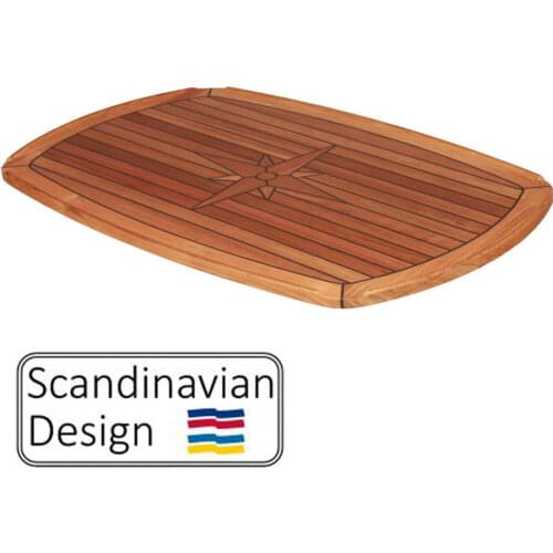 Marine Boat RV Caravan Teak Table Top Nautic Star Barrel Shape 3 Sizes