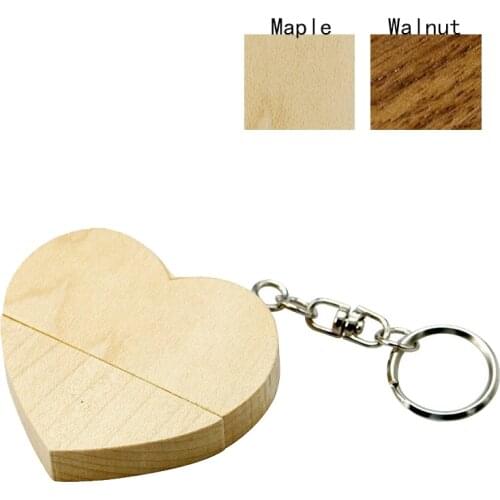 Creative Wooden Usb Heart-shaped USB Flash Drive Pen Drive 4GB 8GB Memory Stick Pendrive 16GB 32GB 64GB U Disk On Key Gift