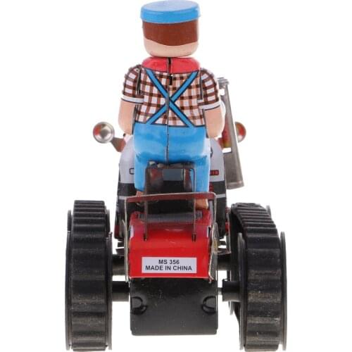 Vintage Wind Up Tinplate Farm Tractor Model Clockwork Collectible Tin Toys