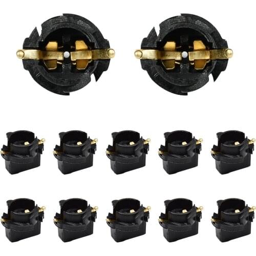 YUNPICAR T10 168 194 Twist Lock Wedge Instrument Panel Dash Light Bulbs Base Socket for Type Miniature Wedge Base Bulbs10 Pack