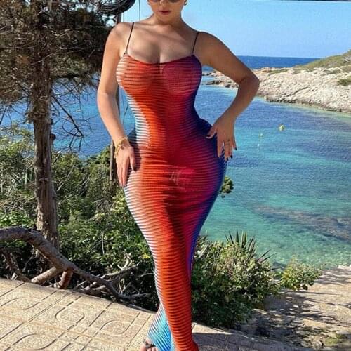Women Sexy Sleeveless Sheer Net Deep V Neck Backless Bodycon Maxi Dress