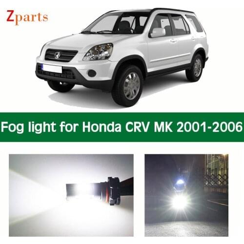 1 Pair Car LED Fog Light For Honda CRV MK 2001 - 2006 Foglamp Bulb White Daytime Running Lights Lighting 12V 6000K Accessories