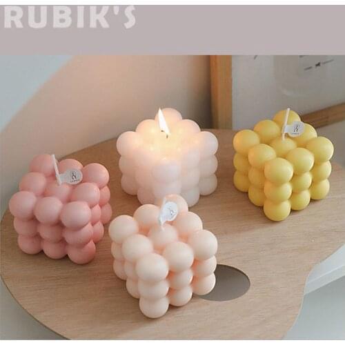 1 Piece Of Bubble Cube Aromatherapy Candle Ins Style Creative Handmade Candle Home Decoration