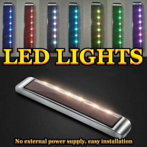 Car Solar LED Strobe Warning Light Wireless Anti-Collision Lamps Side Signal Blinker Decoration Auto Accessorie 7 Colors 1Pc