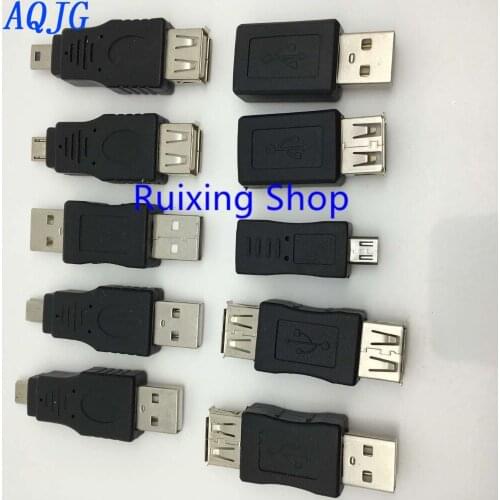 10Pcs OTG 5 Pin F/M Mini Changer Adapter Converter USB Male to Female Micro USB mini to micro female to male AQJG