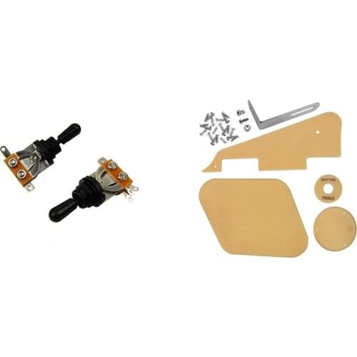 2 Pcs Metric 3 Way Short Straight Guitar Toggle Switch & ​1 Set Switch Covers Pickup Selector Plate Bracket Screw