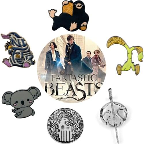 27 Styles Fantastic Beasts and Where to Find Them Niffler Brooches for Women Men Kids Metal Badge Brooch Enamel pins Gifts