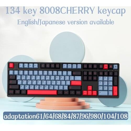 8008 Keycaps Cherry Profile Dye Sub PBT Keycap For Cherry MX Switch 61/87/104/108Mechanical Keyboard