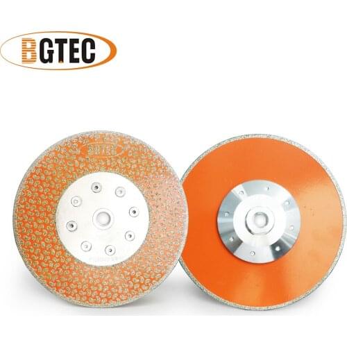 BGTEC 2pcs 7" Single side coated Electroplated diamond cutting & grinding disc 5/8-11 flange 180mm granite marble diamond blade