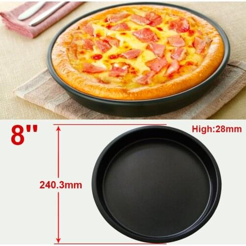 Pizza Plate Dishes Holder Bakeware HOT-Carbon Steel Nonstick Pizza Baking Pan Tray 24.3cm Home Kitchen Baking Tools Accessories