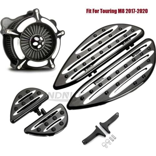 Driver Passenger Black Floorboards Air cleaner Filter Fit For harley 2017-2020 FLHTK Ultra Limited street glide M8 FLHX FLHR FLT