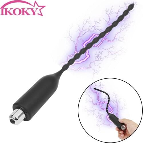 IKOKY Sex Sounds Sex Toys for Men Vibration Catheters Horse Eye Stimulation Urethral Dilators Penis Plug Electric Shock