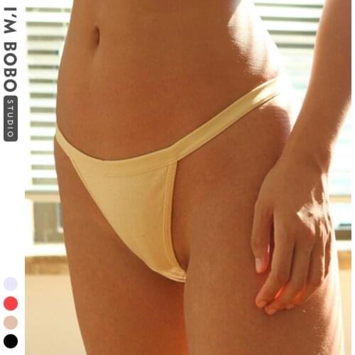 IMBOBO T-BACK girls low waist sexy thong sexy high fork leggings womens thin cotton womens red underwear 3 pieces