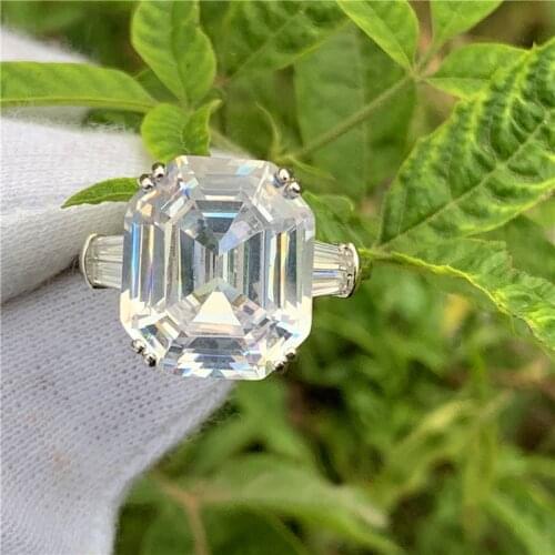 Luxury Promise Ring Emerld cut 8ct AAAAA cz 925 Sterling Silver Engagement Wedding Band Rings for women Bridal Jewelry