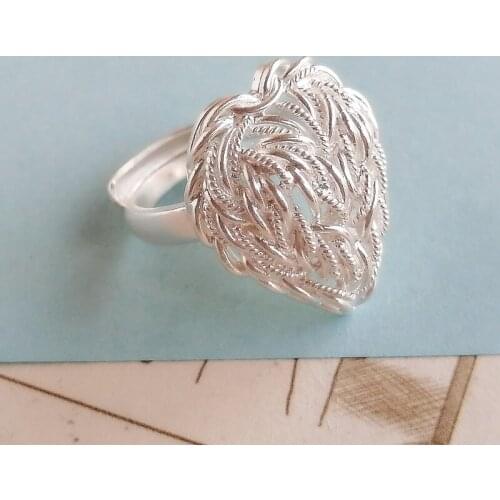 999 Sterling Silver Rings For Women Heart Ring Engagement Adjustable Luxury Jewelry Boho Handmade Miao Silver Jewellery Ethnic