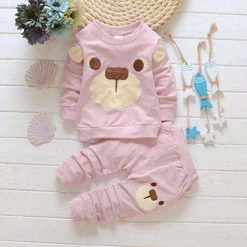 Pure Cotton 1-2-3 Year Old Bear BoysSuit and Girls' Sanitary Clothes in Autumn 2019 k1