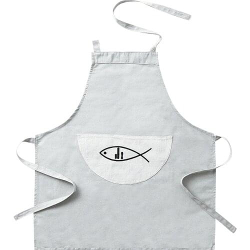 Kitchen Cooking Apron Fish BBQ Party for Women Naked Mens Sanitary Avental Delantal Cocina Retro