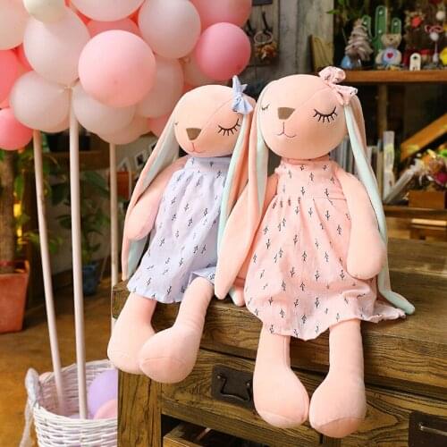 Cute Rabbit Plush Toys Cartoon Long Ears Bunny Doll For Children Soft Plush Stuffed Animal Appease Sleeping Toys Home Decoration