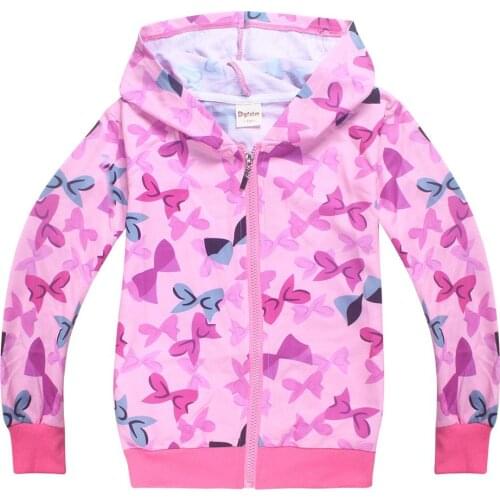 Fashion Children Jacket Coat Fashion Floral Girls Zipper Hoodies Jackets Thin Outerwear Jojo Siwa Sweatshirts 4-12Y Kids Clothes