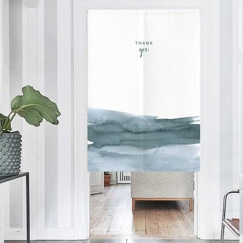 Nordic Minimalist Door Curtain Living Room Abstract Half Curtain Bedroom Kitchen Bathroom Partition Curtain Noren