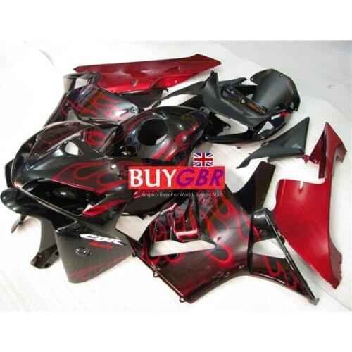 Motorcycle Fairing Red Fire F5 Fairing For Honda CBR600RR F5 2005 2006 05 06 F5 Fairing Free windscreen Buygbr