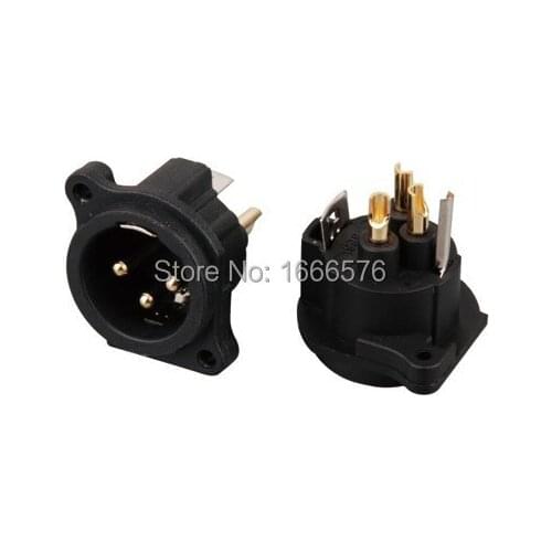 Wholesale 100 pcs XLR Male Chassis3Pin PCB Socket Panel Connector-217