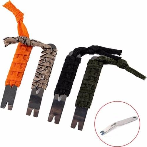 Outdoor DIY Parachute Small Pocket Stainless Steel Crank Scraper Winding Pin Key Multifunctional Tool