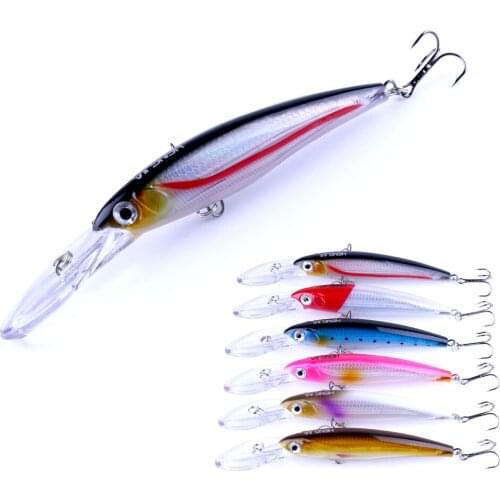 1pcs Minnow Fishing Lure Wobblers Isca Artificial 17cm 30g Bass CrankBait Trolling Long Tongue Deep Diving Pike Lures
