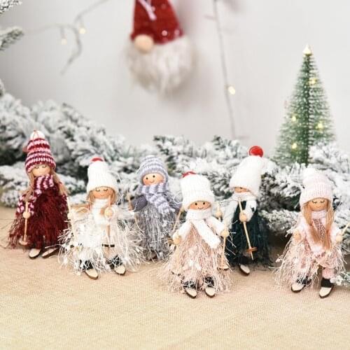 Christmas Decorations for Home Cute Angel Doll Ski Pendant Christmas Tree Decorations Hanging Gift New Year Adornos De Navidad