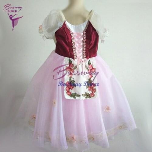 Pink Professional Ballet long tutu dress Coffee romantic tutu skirt Ballerina Romantic Ballet skirt for girls