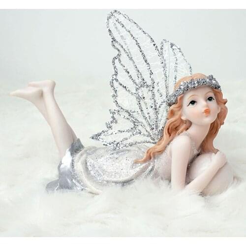 Angel Statue Resin Rhinestone Crystal Cherub Figurine Sculpture Office Indoor Tabletop Figures Decor Accent Gifts