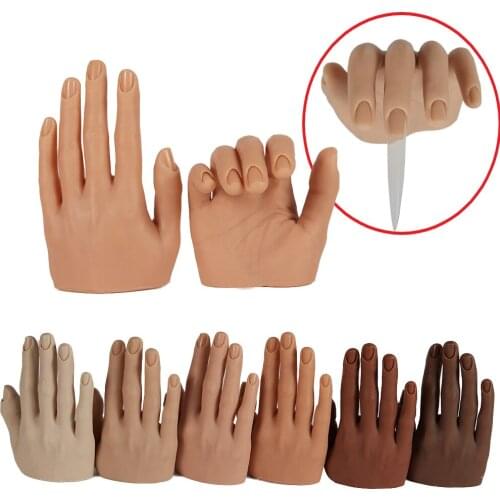 KnowU Upgraded Silicone Hand Fake Hands Model Display For Nail Exercises Nail Art Practice Sturdy