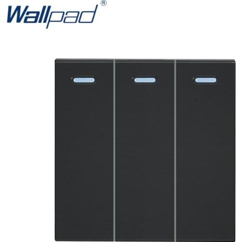 Wallpad Luxury 3 Gang Reset Switch Momentary Contact Function Key For Wall White And Black Plastic Module Only