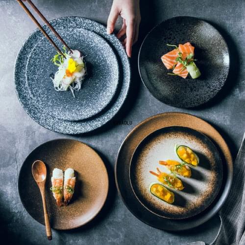 Japanese Plate Ceramic Tableware Pizza Snack Steak Dinner Porcelain Tableware Food Tray Plate Tableware