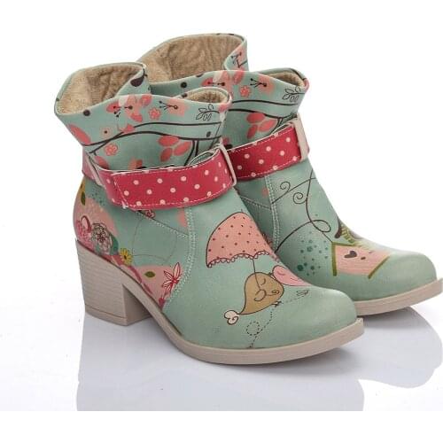 Streetfly 2021 new fashion Winter autumn colorful printed women Boots Non-slip sole Waterproof orthopedic boots