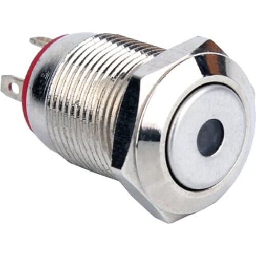 12mm Momentary 1NO 4 Pins Led Dot Illuminated Waterproof Metal Push Button Switch 3V 5V 12V 24V 220V