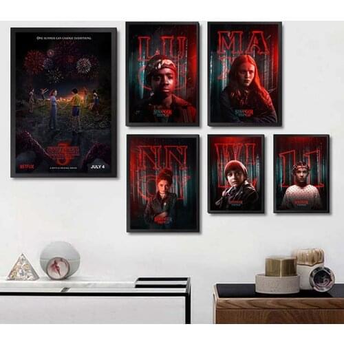 2019 TV Series Stranger Things Season 3 Poster coated Paper clear image wall Poster Kids' room decor wall sticker
