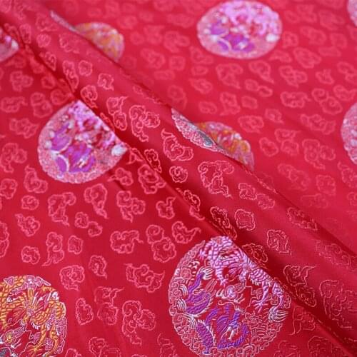50*75 cm Satin imitation silk brocade jacquard thin clothes fabrics sewing tablecloth cheongsam decoration cloth design material