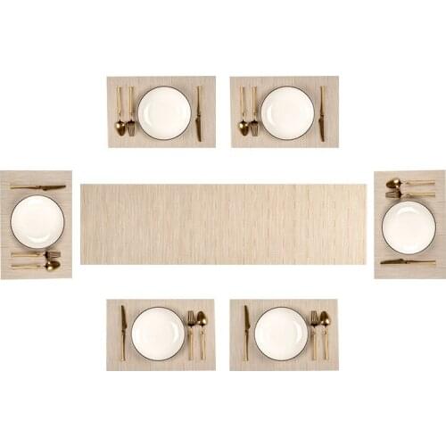 7pcs/set PVC Euramerican Hotel Household Insulation Meal Mat Washable Table Runner Modern Home Decoration