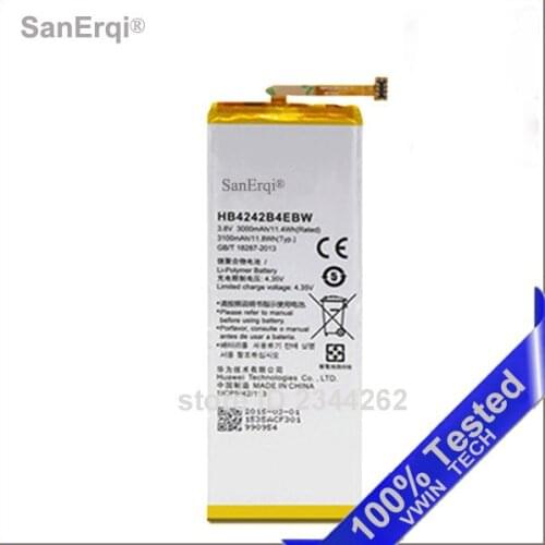 SanErqi HB4242B4EBW Battery For Huawei honor 6 / H60-L01 / Honor 4X HB4242B4EBW honor6 4 X Bateria 3000mAh