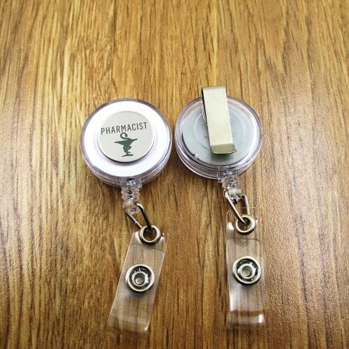 PHARMACIST ID Badge Reel for Docter Nurse Teacher Student retractable recoil id badge holder office work fun PRESENT