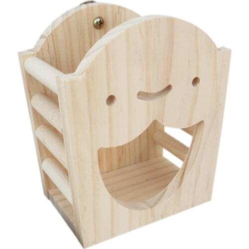 Bunny Hay Feeder Chinchilla Rabbit Food Dispenser Hanging Wooden Hay Manger Rack Holder for Guinea Pig Hamster