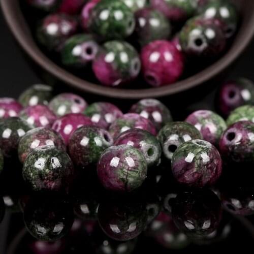 Natural Red Green Persian Jades Stone Beads Round Loose Spacer Beads For Jewelry Making DIY Bracelet Handmade 6/8/10/12mm