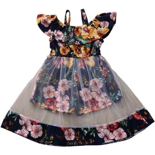 Infant Toddler Kids Baby Girl Clothes Mesh Dress Summer Floral Party Dresses Hot