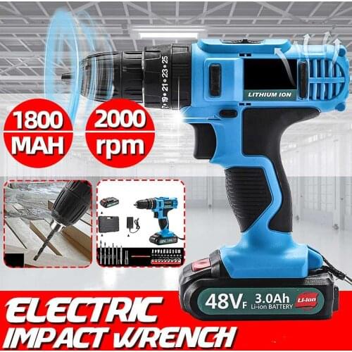 21V Cordless Drill Electric Screwdriver Mini Wireless Power Driver 1800mAh DC Lithium-Ion Battery 2000RPM Hand Drill