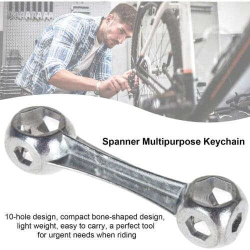 Bicycle Spanner Multipurpose Wrench Scooter Bike Cycle Mini Pocket Hexagon Repair Tool Wrench Multipurpose Keychain Garage Tools