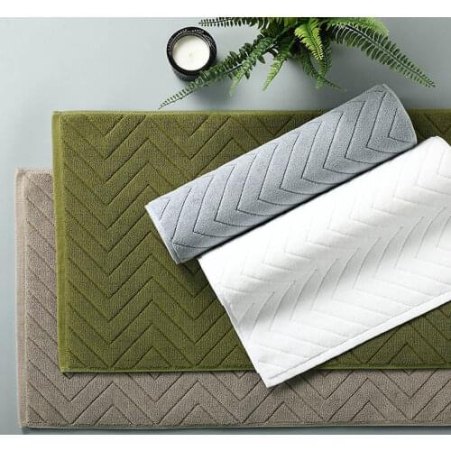Cotton Absorbent Bathroom Bathtub Mat Bath Towel Anti-slip Toilet Entrance Doormat Jacquard Hotel Area Rug 75x45cm